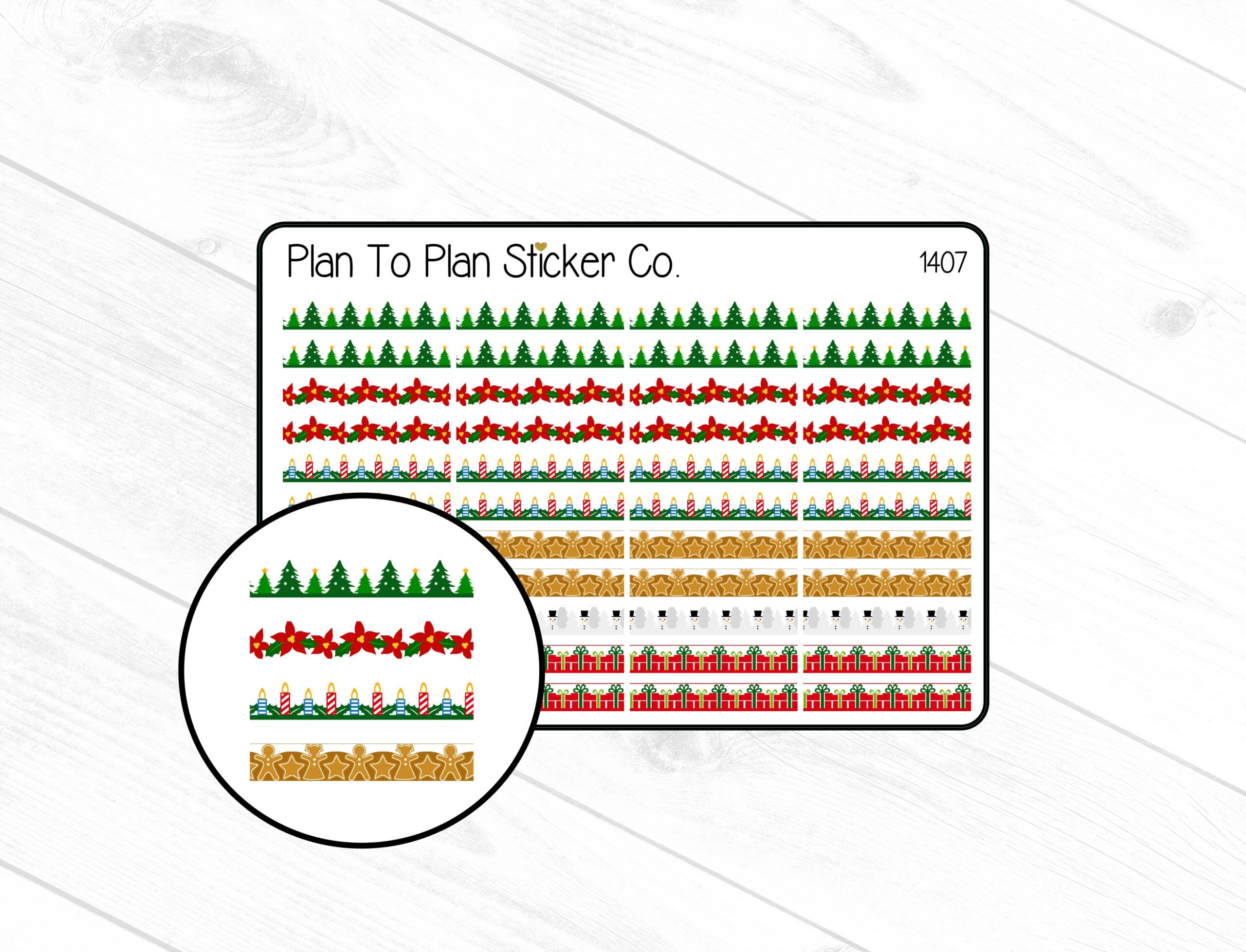 1407 christmas Dividers borders Planner Stickers Etsy