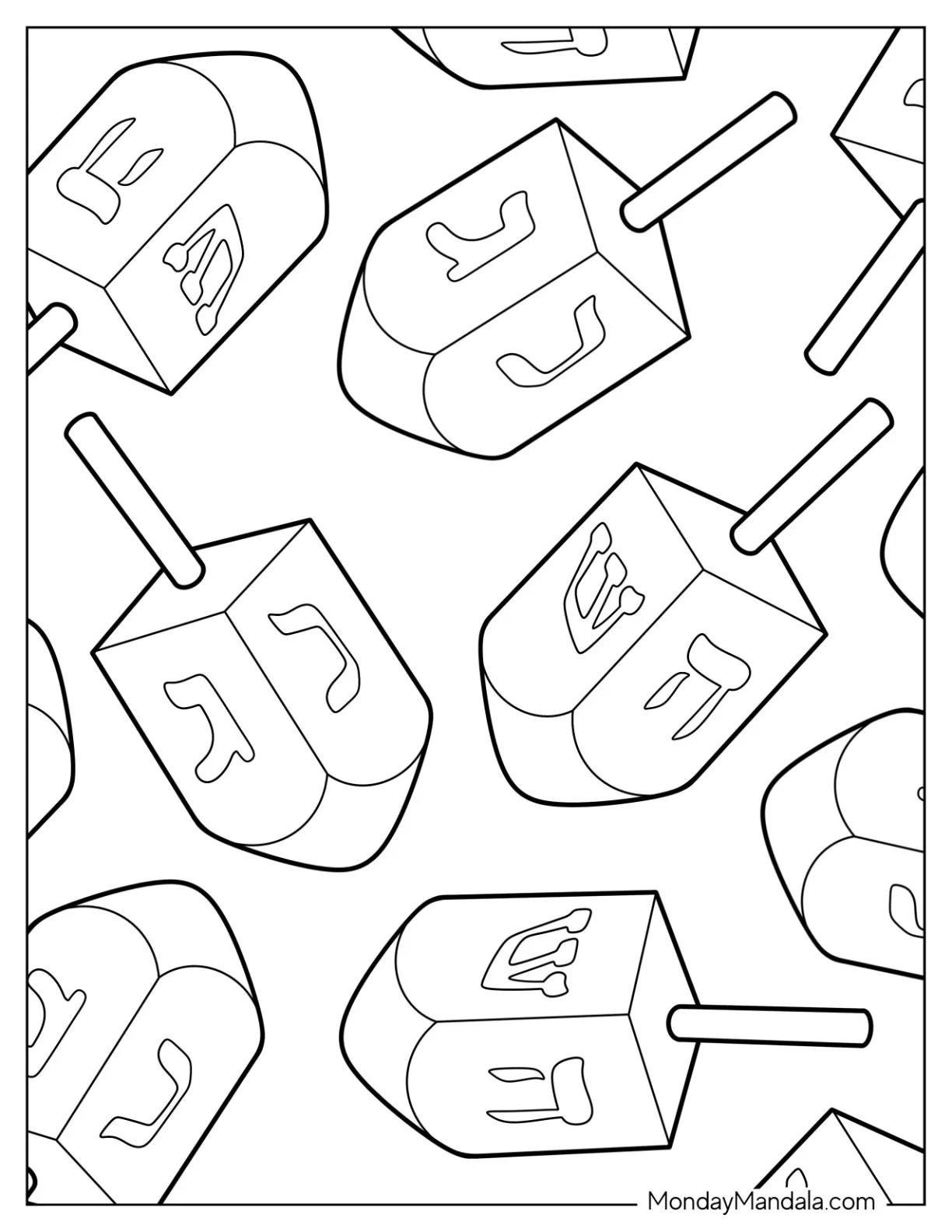 Free Printable Hanukkah Sheet Dreidel