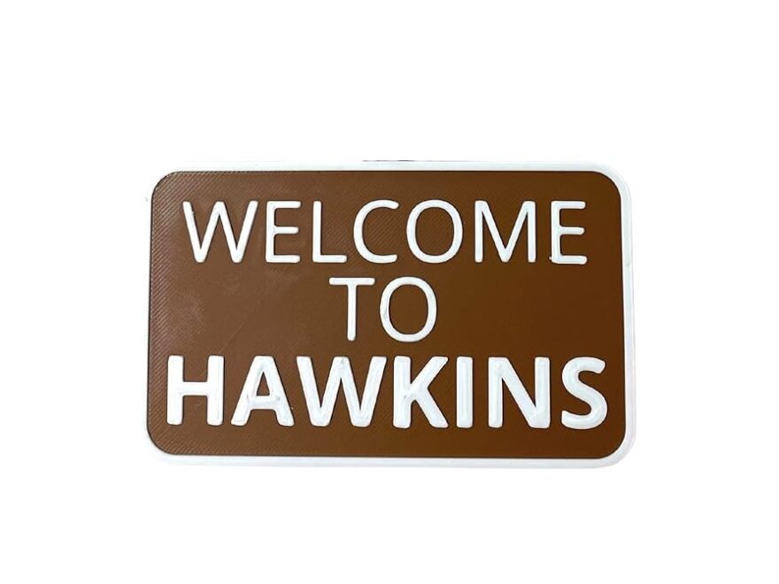Amazon FRESHe Welcome To Hawkins Wall Sign Perfect For Stranger Fans Decorative Sign Made In The USA Large Vinyl Rectangular Wall Sign Home Kitchen