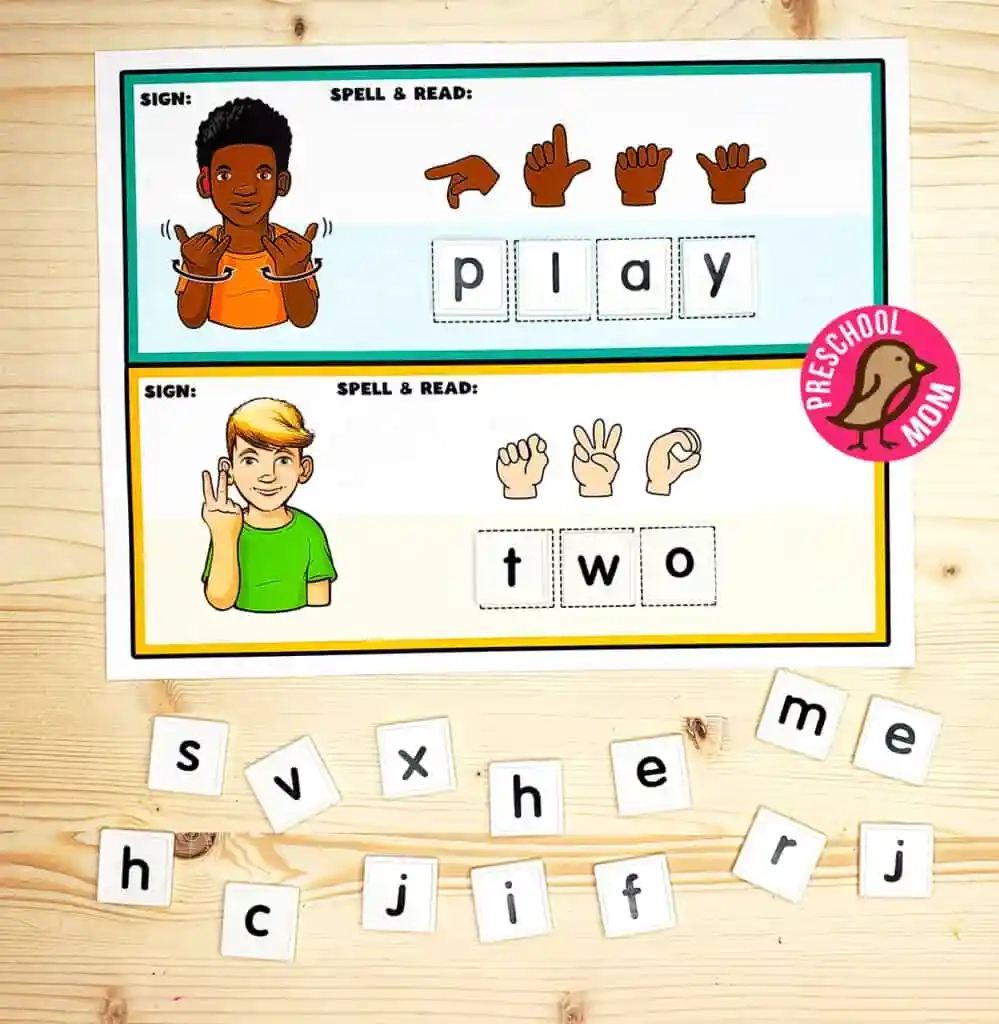 ASL Sight Word Mats Preschool Mom ASL Sight Word Mats Preschool Mom