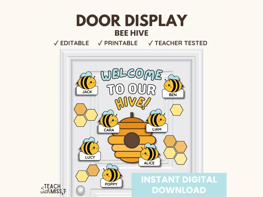Bee Classroom Door Display Welcome To Our Hive digital Download Etsy Bee Classroom Door Display Welcome To Our Hive digital Download Etsy