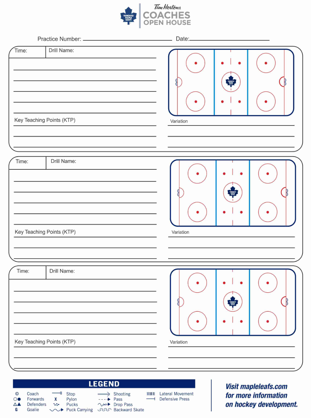 Blank Hockey Practice Plan Template 3 TEMPLATES EXAMPLE