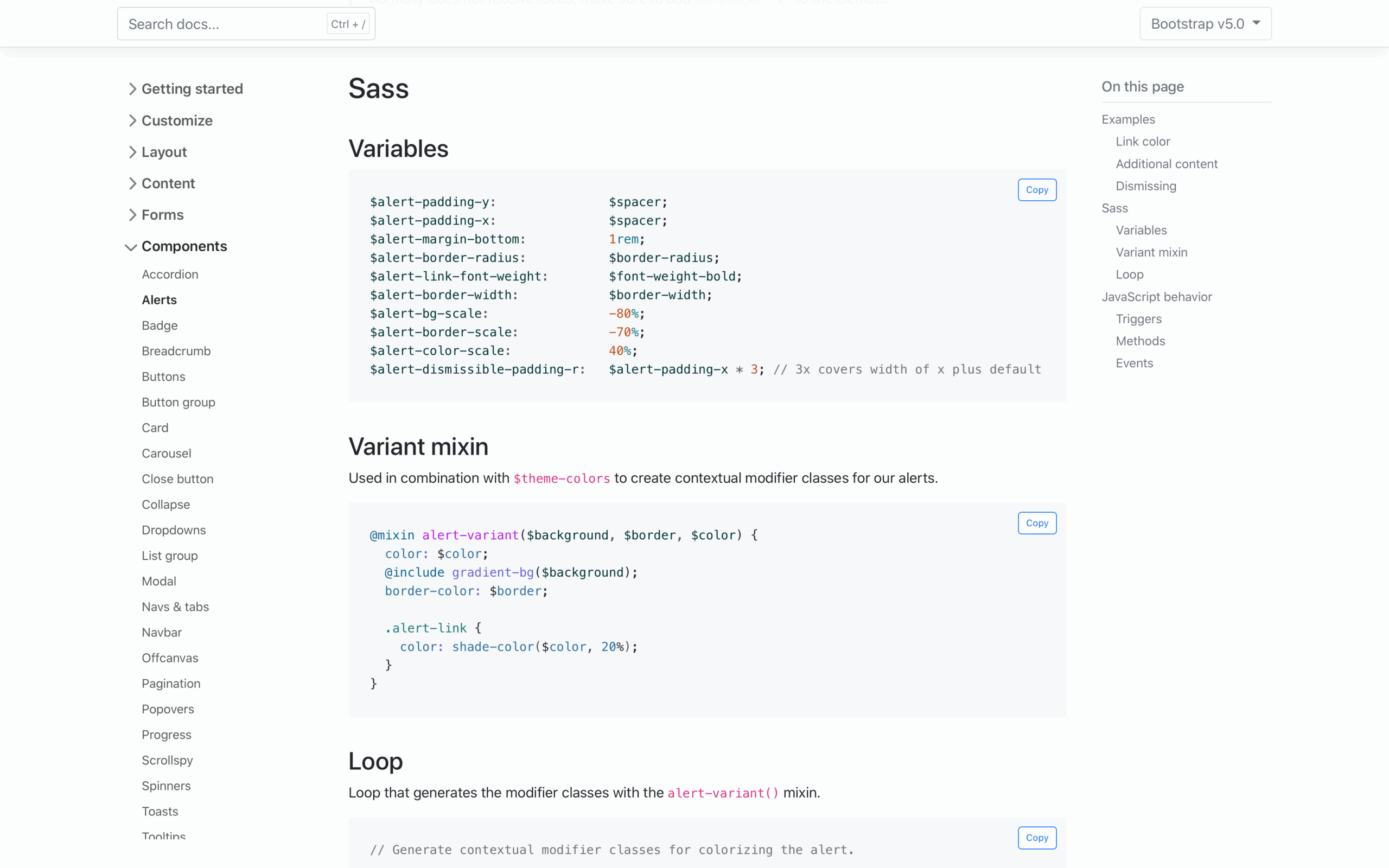 Bootstrap Printable Css List