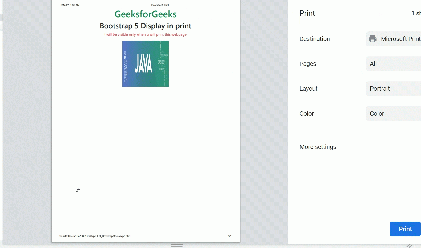 Bootstrap 5 Display In Print GeeksforGeeks