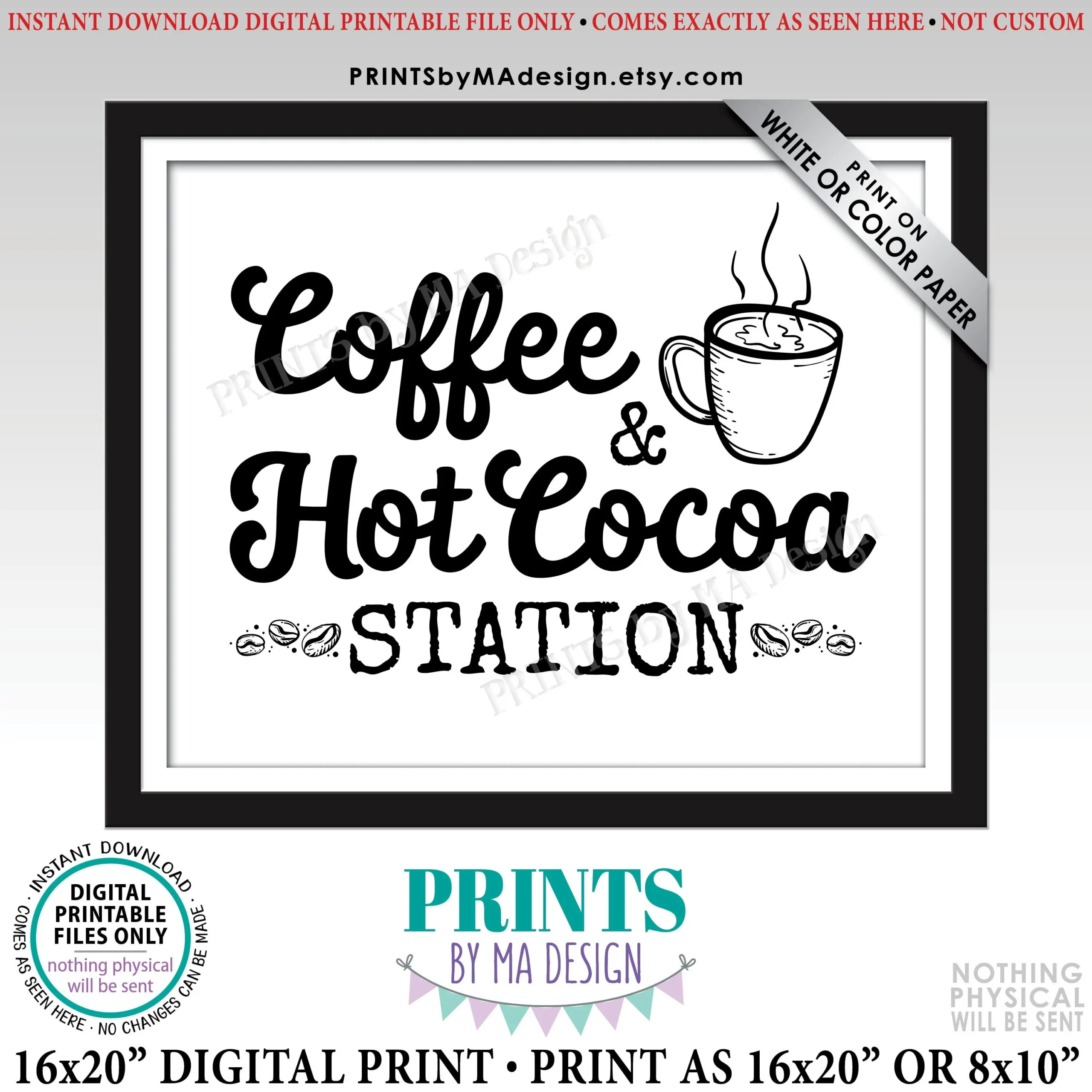 Coffee And Hot Cocoa Printable Sign