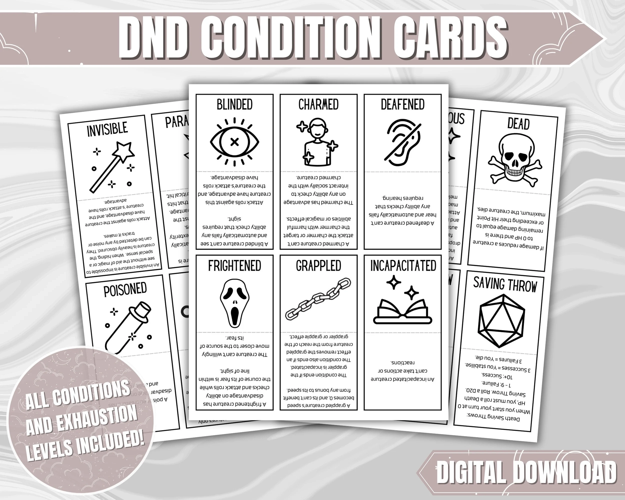 Dnd 5e List Of Conditions Printable