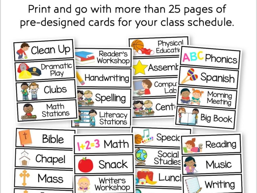 Editable Schedule Cards Daily Schedule Kinder Craze Worksheets Library