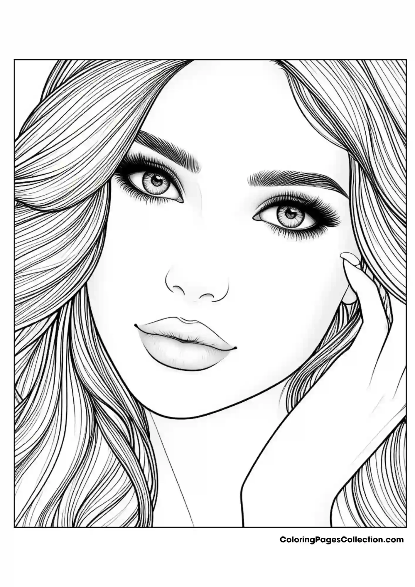 Face Realistic Girl Coloring Pages Free Printable Download PDF Face Realistic Girl Coloring Pages Free Printable Download PDF