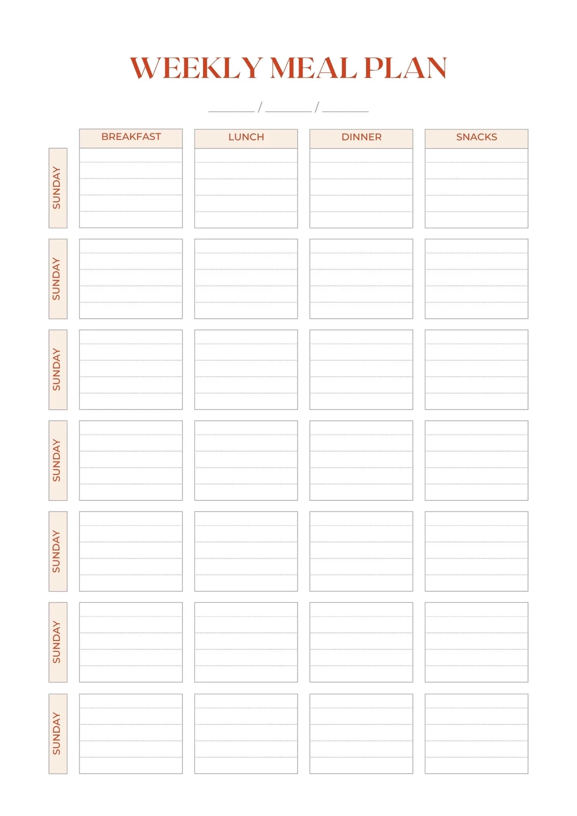 Printable Weekly Meal Planners