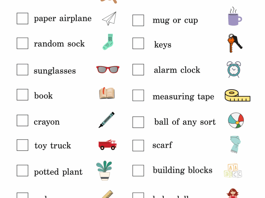 Free Indoor Scavenger Hunt Printable About A Mom