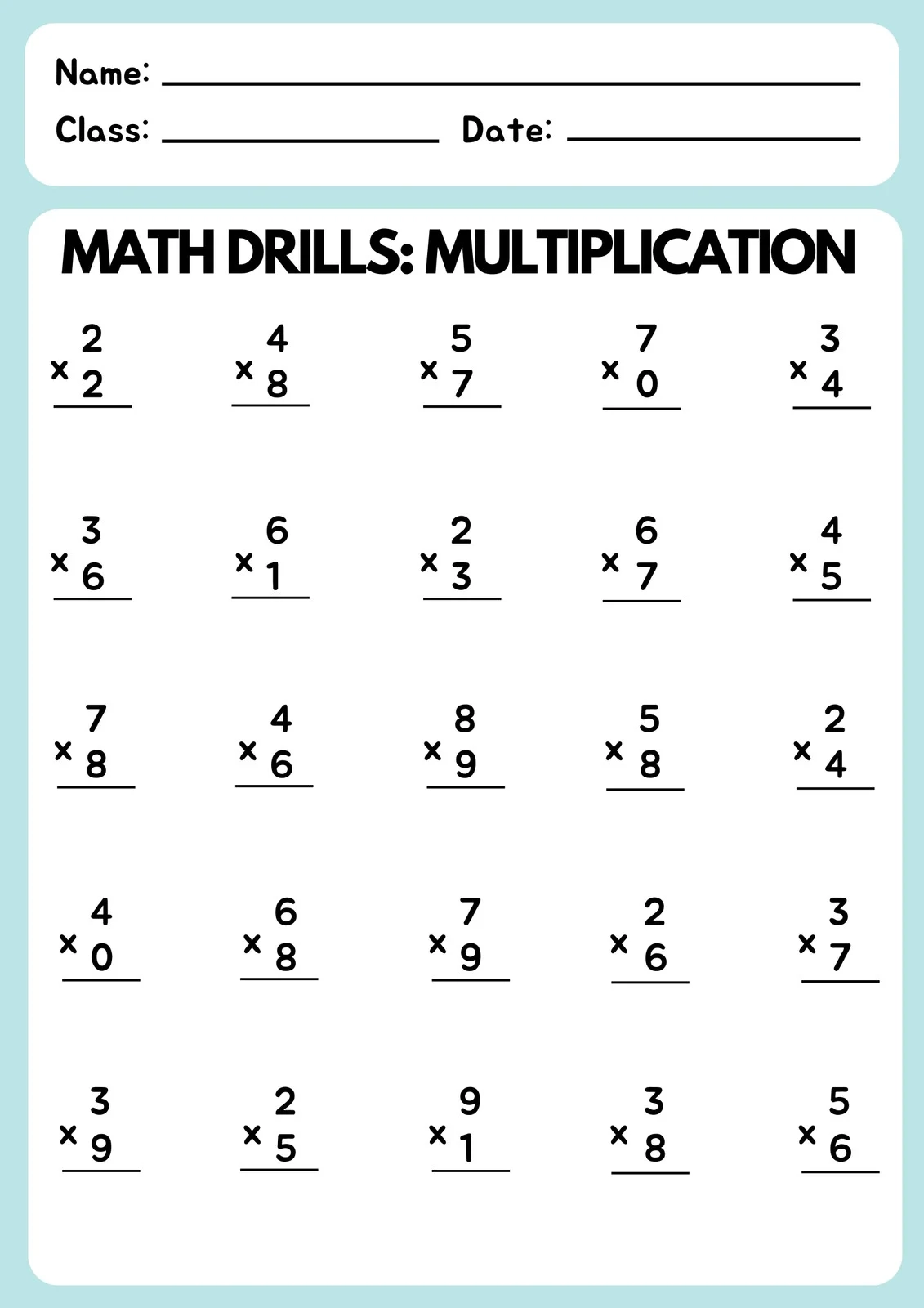 Printable Math Sheets Generater Printable Math Sheets Generater