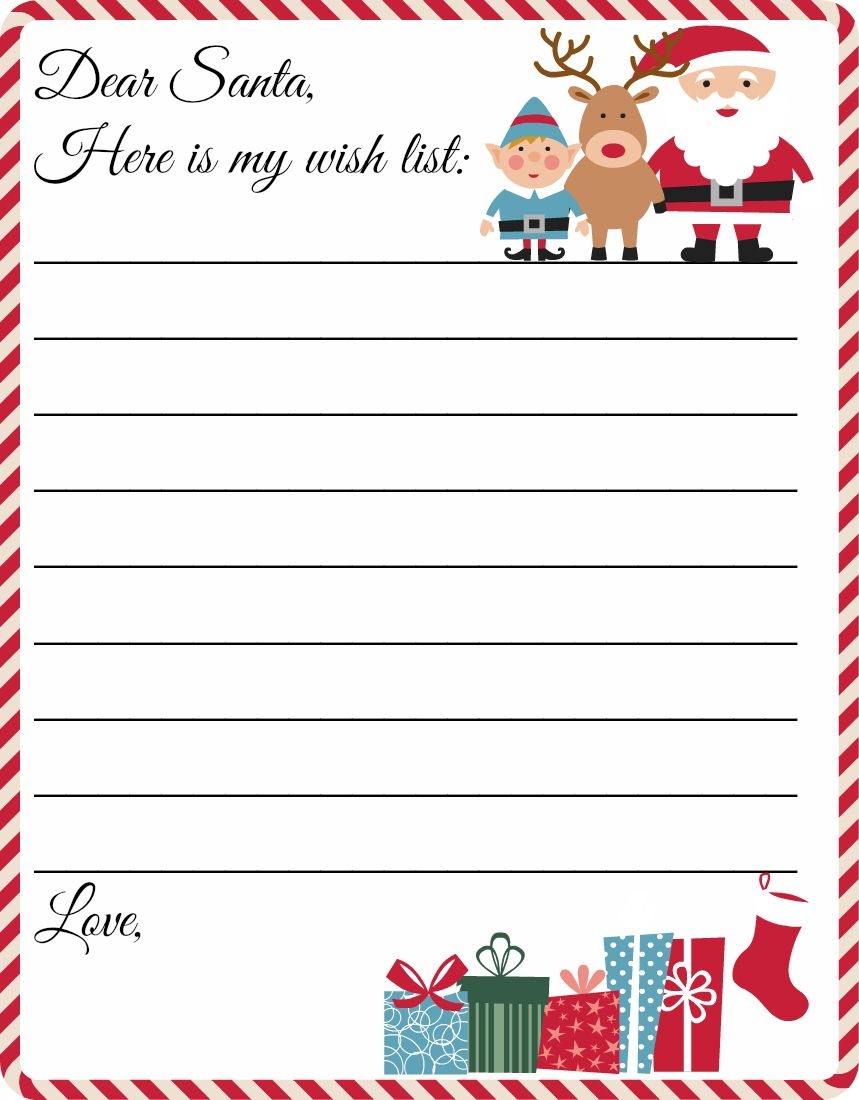 Printable Christmas List To Santa