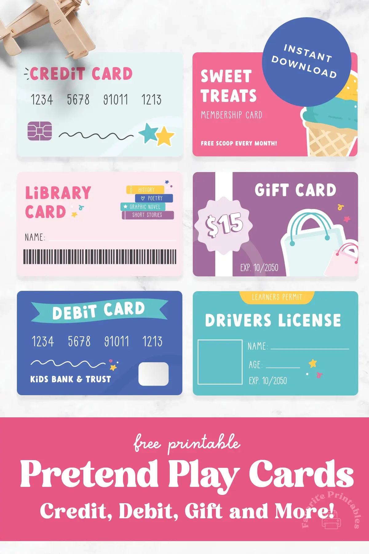 Free Printable Pretend Play Cards Favorite Printables
