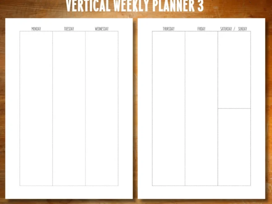Free Printable Vertical Weekly Planner For A5 Size Planners Printables And Inspirations