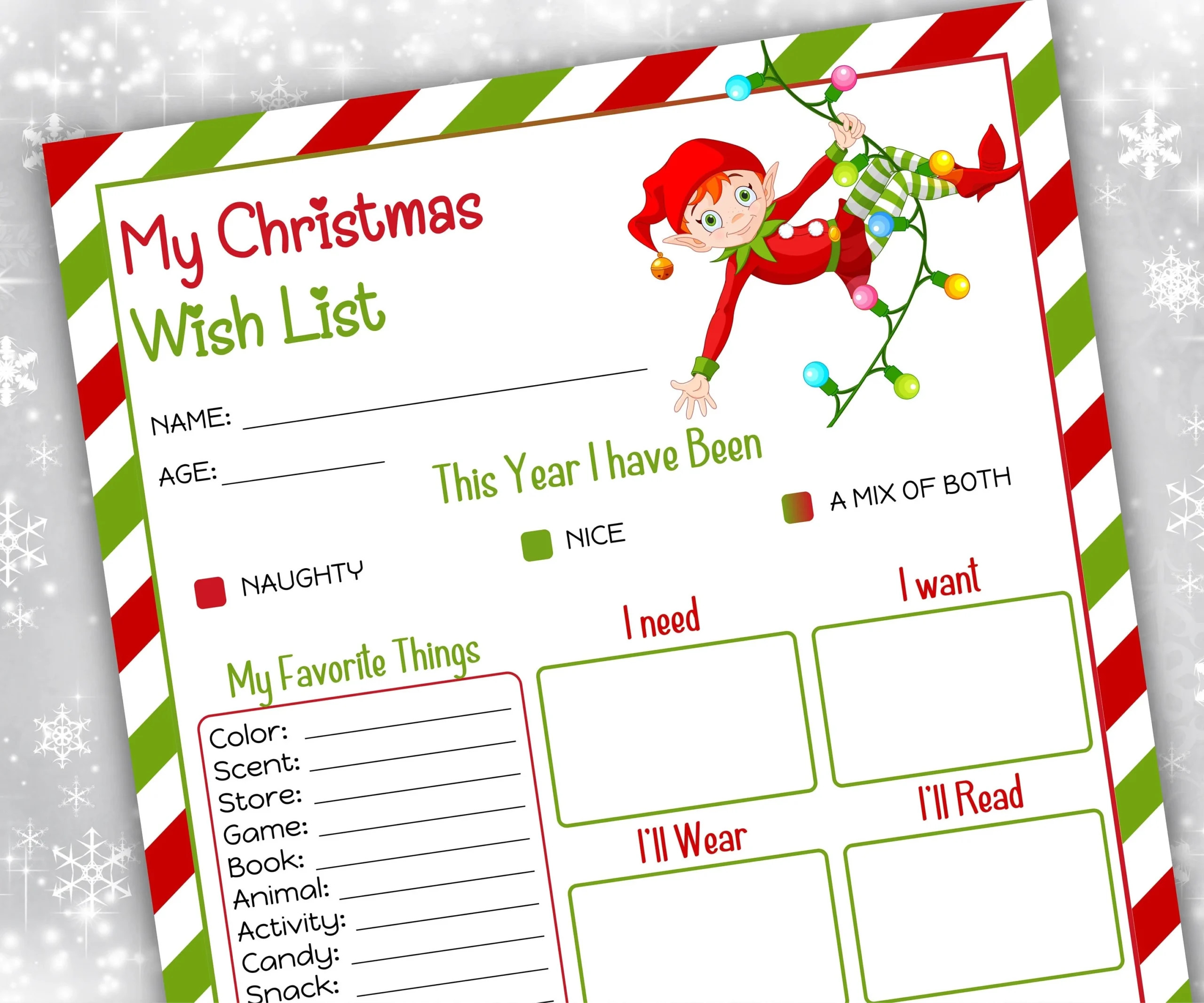 Handwritten Christmas Wish List Letter To Santa I Printable Letter To Santa Christmas Kids Santa Letter I North Pole Letter Template I Easy To Print Letter I List The