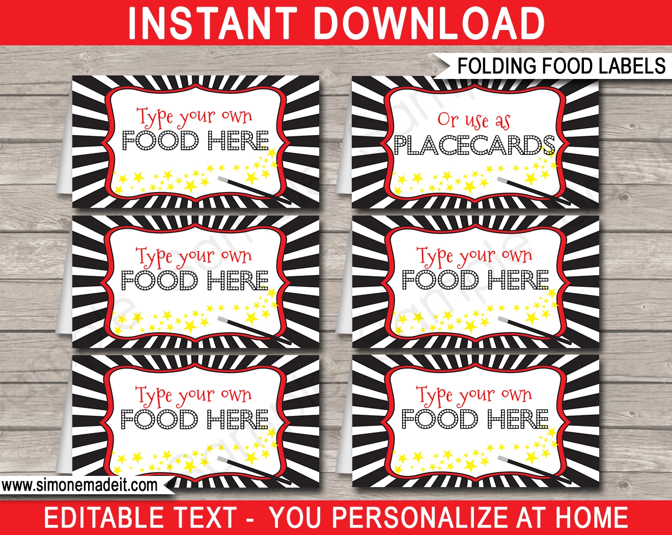 Free Birthday Party Printables Food Sign