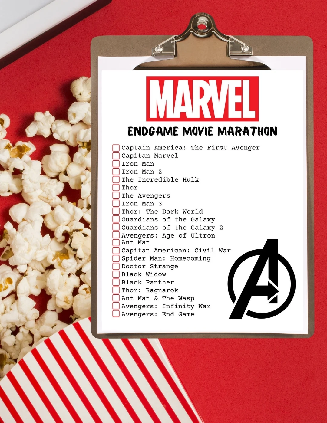 Marvel Movies Printable List