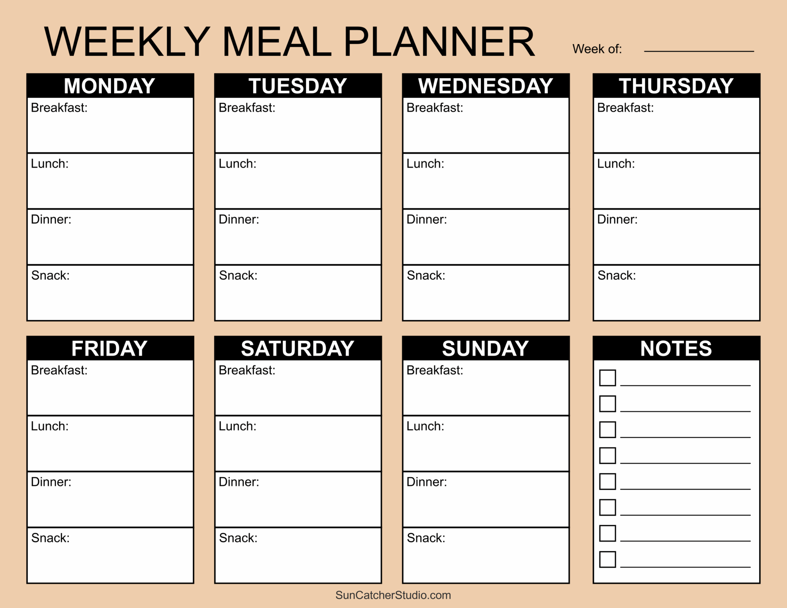 Weekly Menu Planner Template Printable Weekly Menu Planner Template Printable