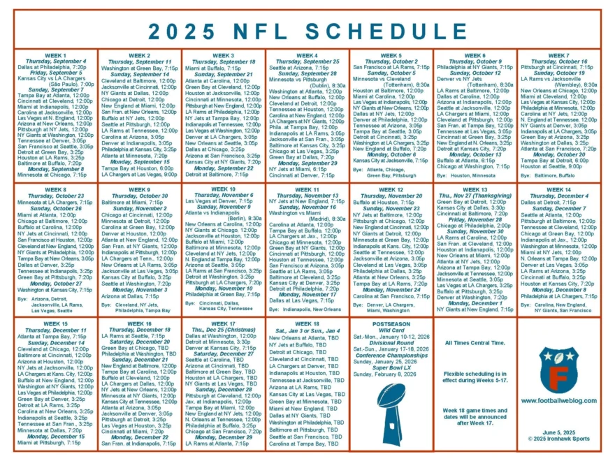 NFL Schedule The Franchise Sports Bar And Grill