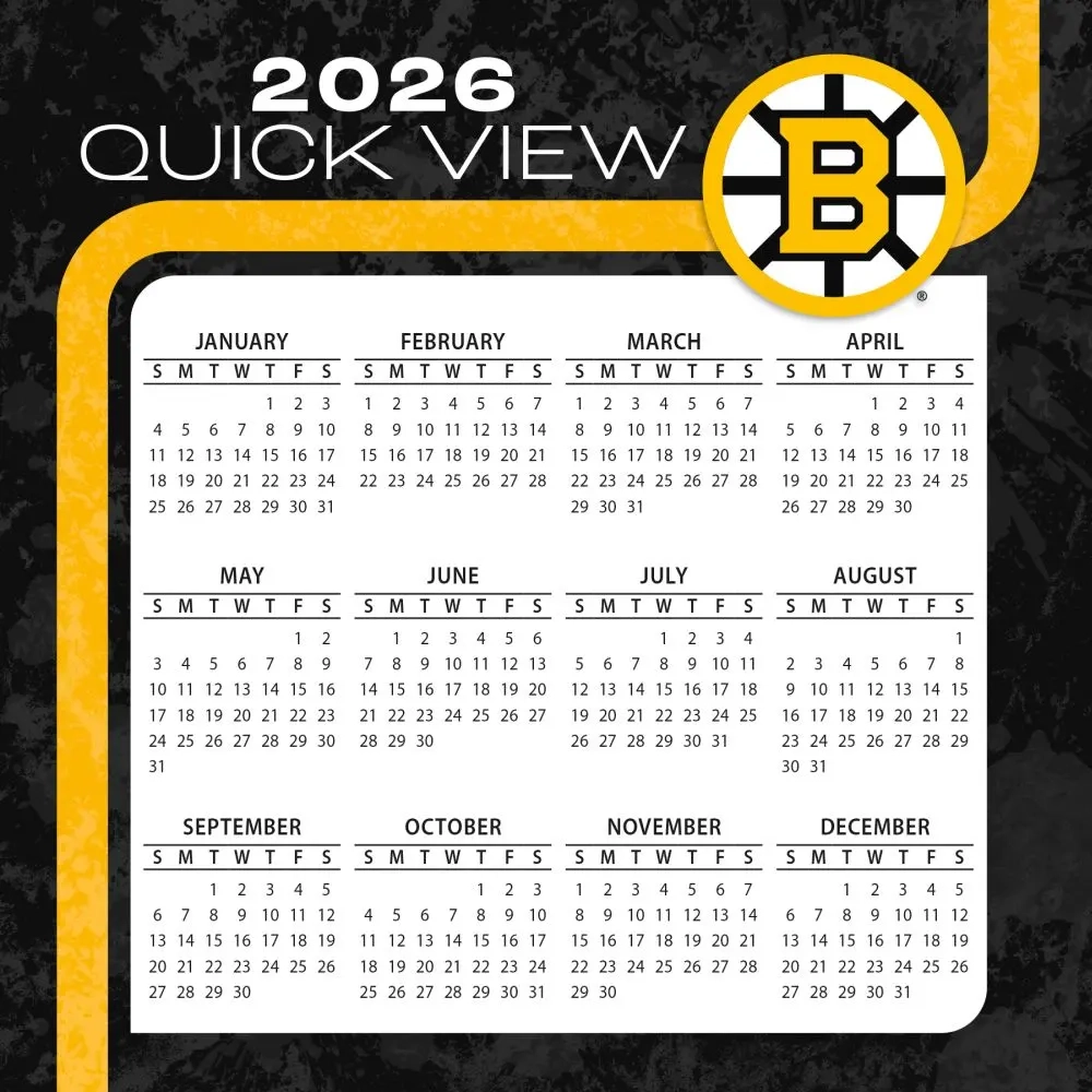NHL Boston Bruins 2026 Desk Calendar Calendars NHL Boston Bruins 2026 Desk Calendar Calendars
