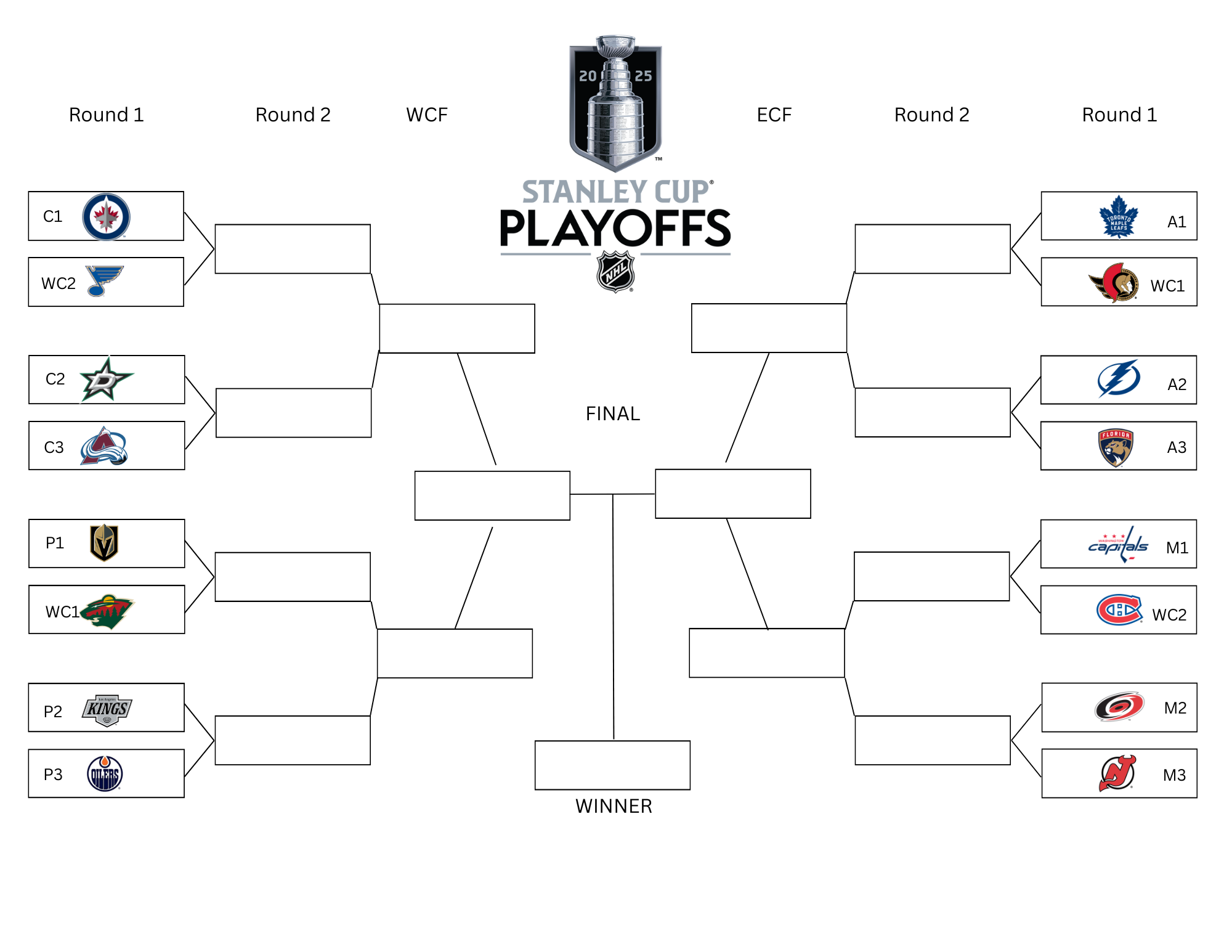 Printable 2025 NHL Stanley Cup Playoffs Bracket Form JayDeeMahs Printable 2025 NHL Stanley Cup Playoffs Bracket Form JayDeeMahs