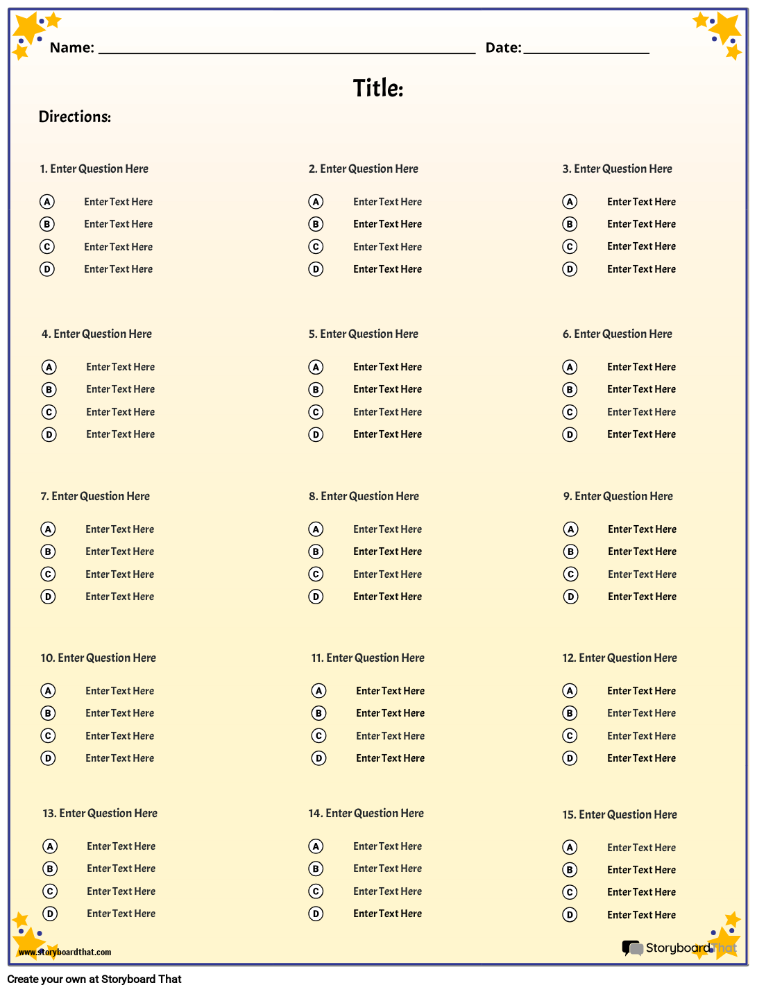 Storyboard That Free Quiz Maker Templates For Teachers