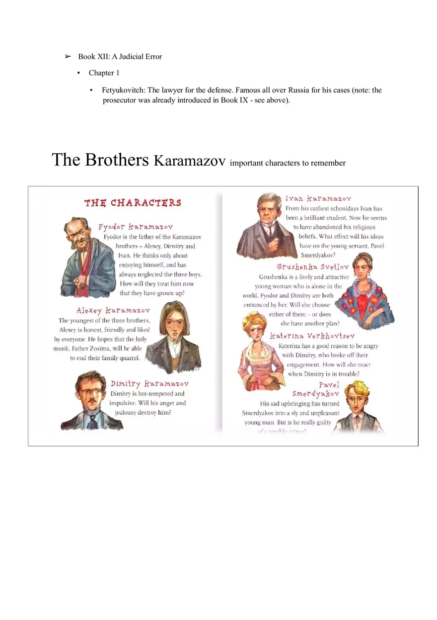 The Brothers Karamazov Character List Edubirdie