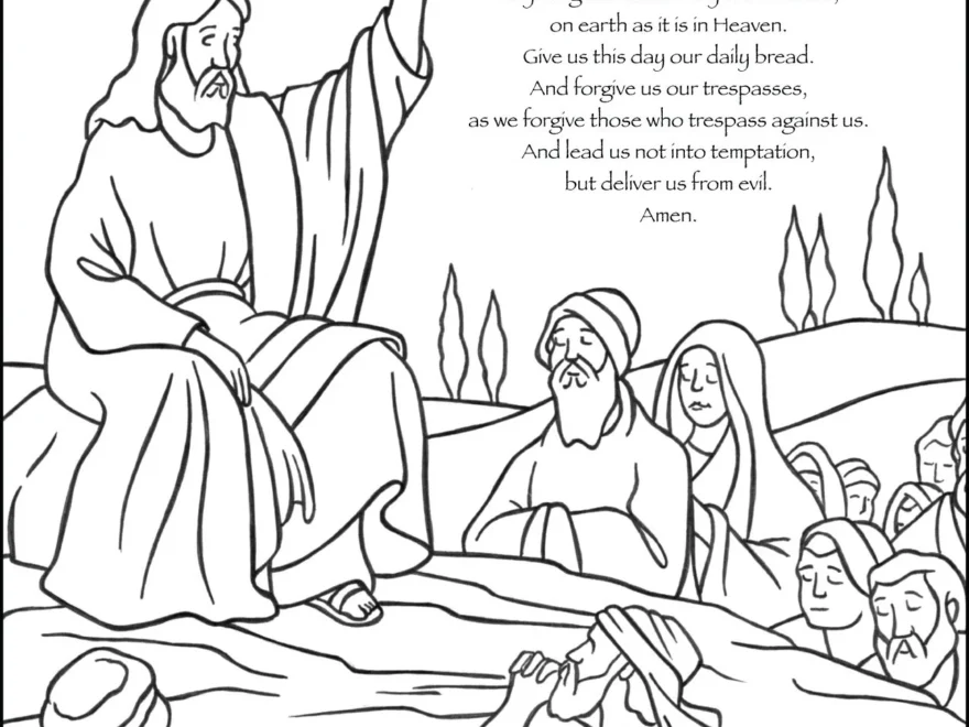 The Lord s Prayer Our Father Prayer Coloring Page TheCatholicKid