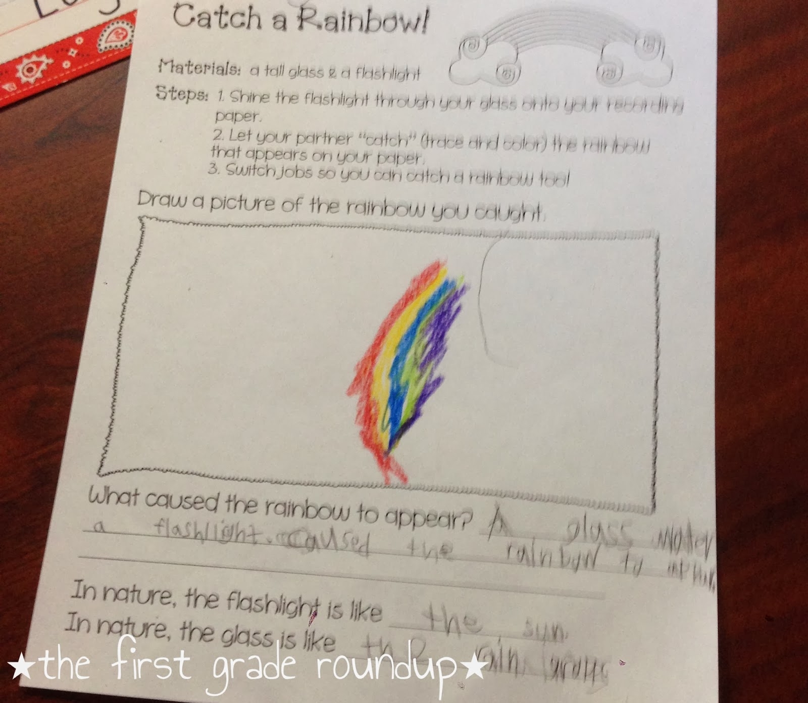 The Popular Catch A Rainbow Science Experiment Writing Lessons The First Grade Roundup