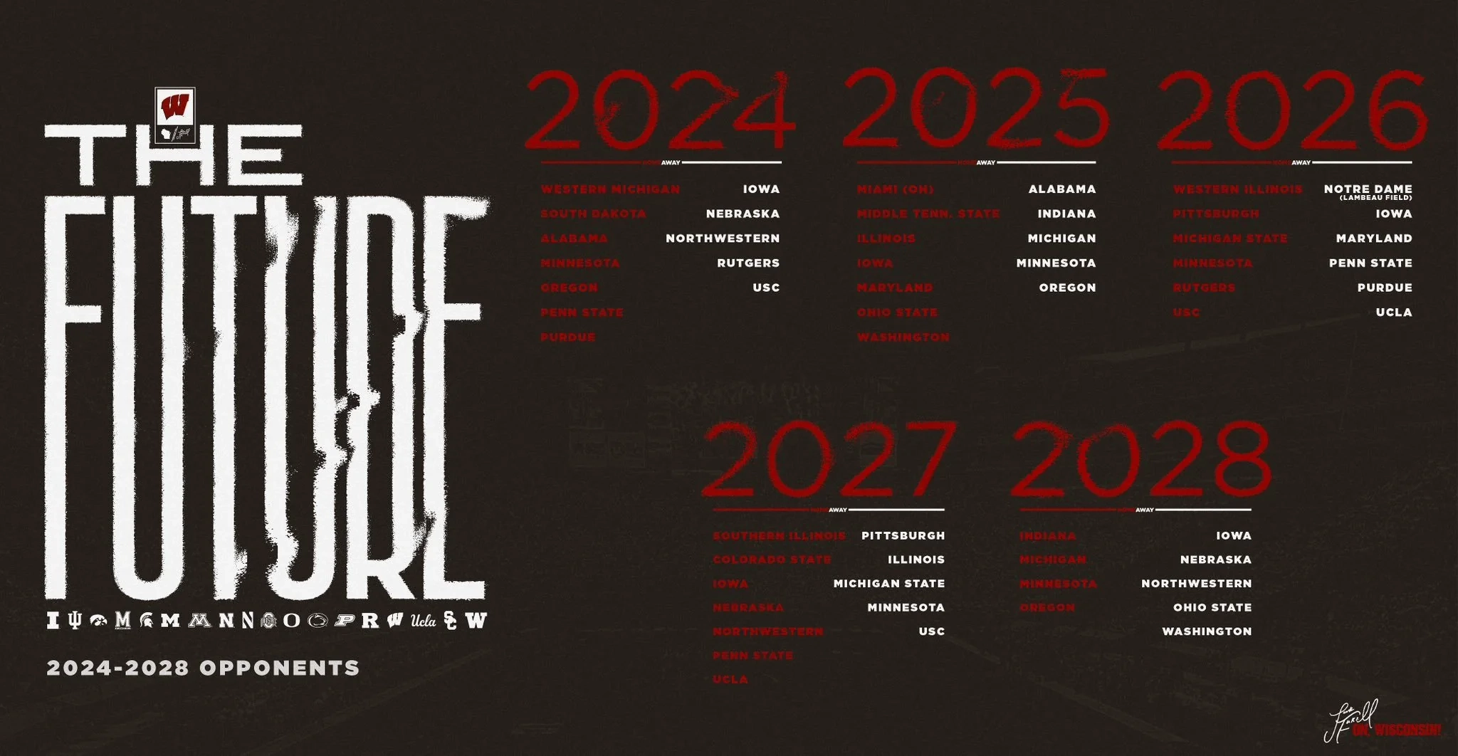 Wisconsin Football On X Future Football Schedule R WisconsinBadgers